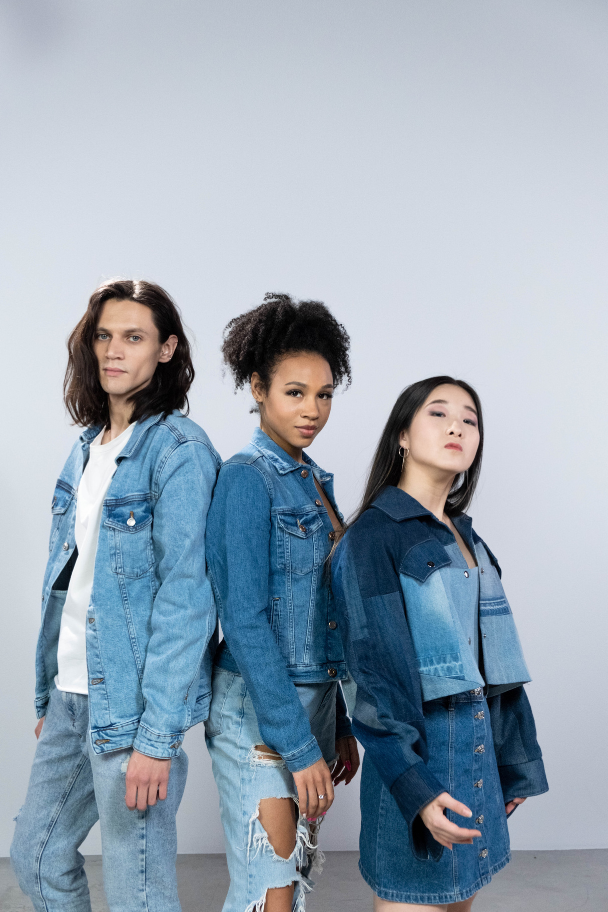 People in Denim Clothing